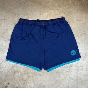 Vintage 90s Nike blue and navy basketball shorts Size women's XXL or men's Large